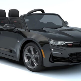 Coche eléctrico niños 12v Chevrolet Camaro, Negro , Asiento con funda, Ruedas goma INDA122-HL558zw